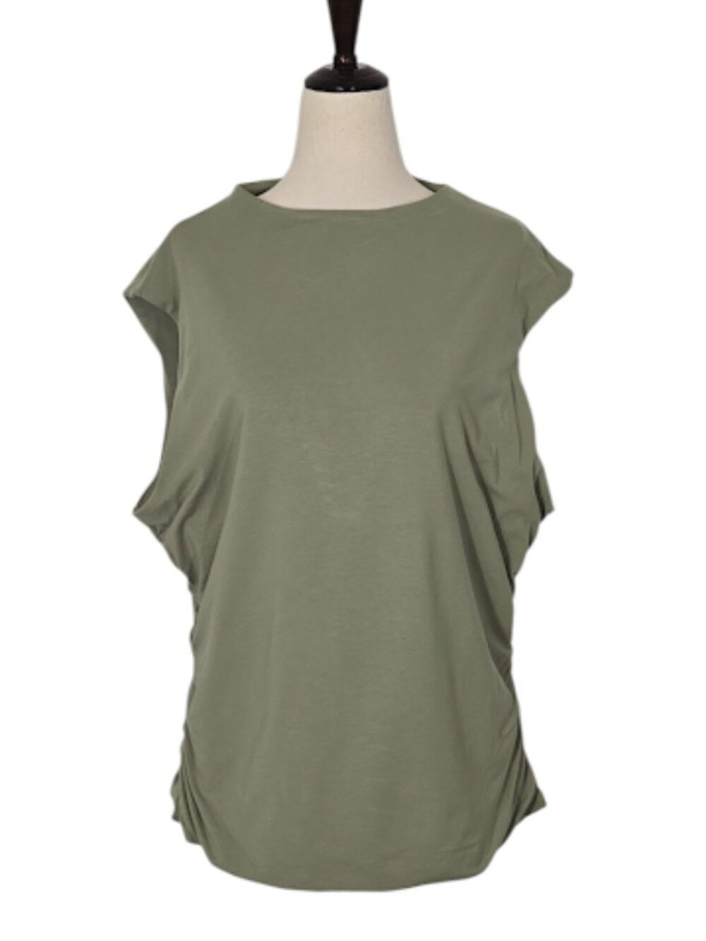 RM by REBECCA MINKOFF Women’s XXL Olive Ruched Side Sleeveless Tank Top EUC